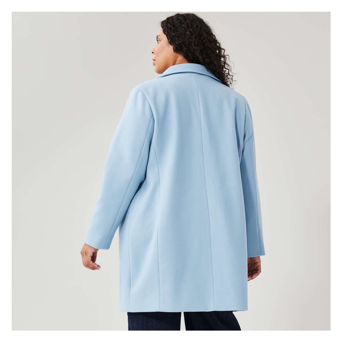 Women Car Coat in Dusty Blue from Joe Fresh